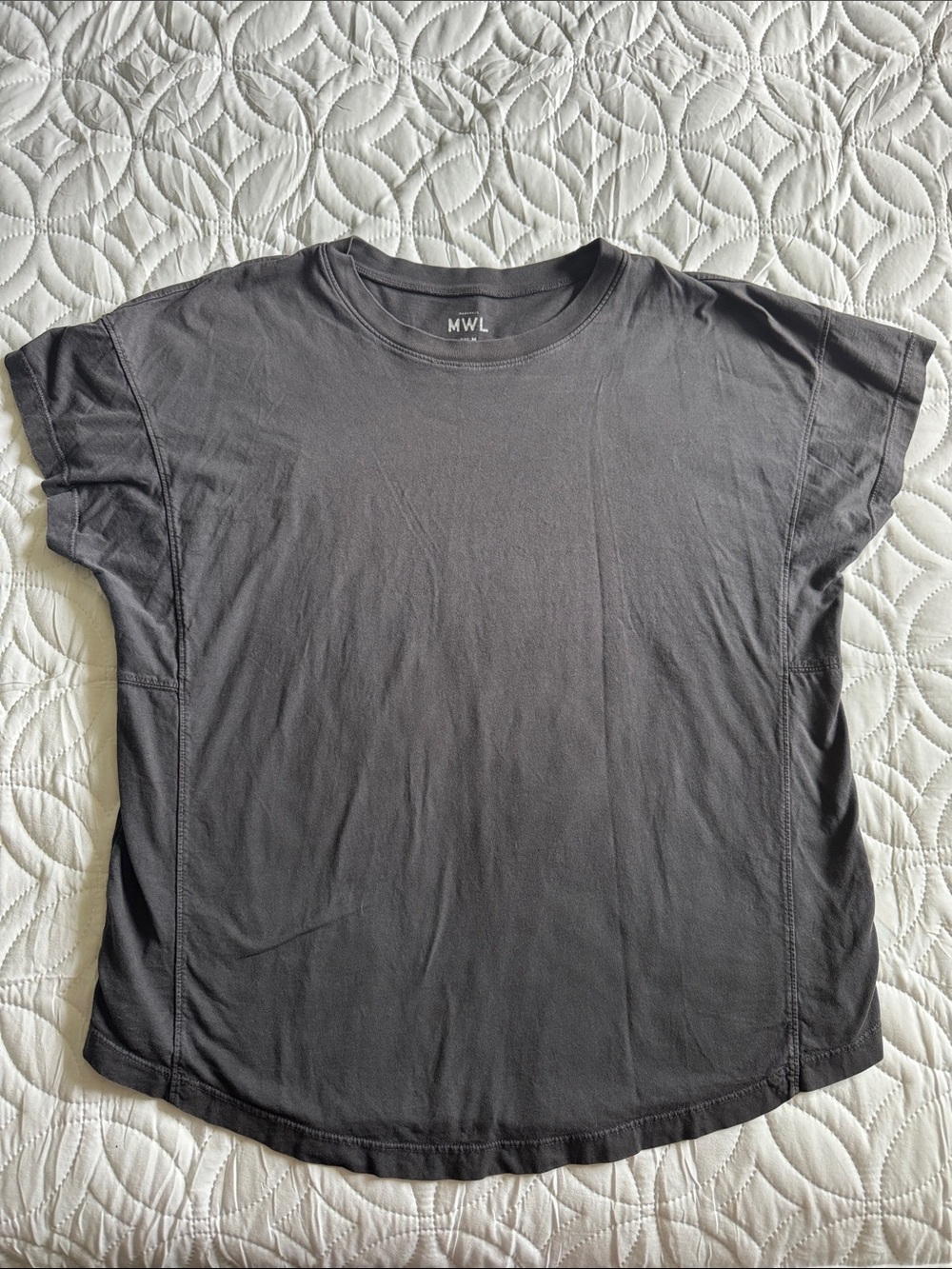 Madewell Charcoal Boxy Crew Tee 100% Cotton